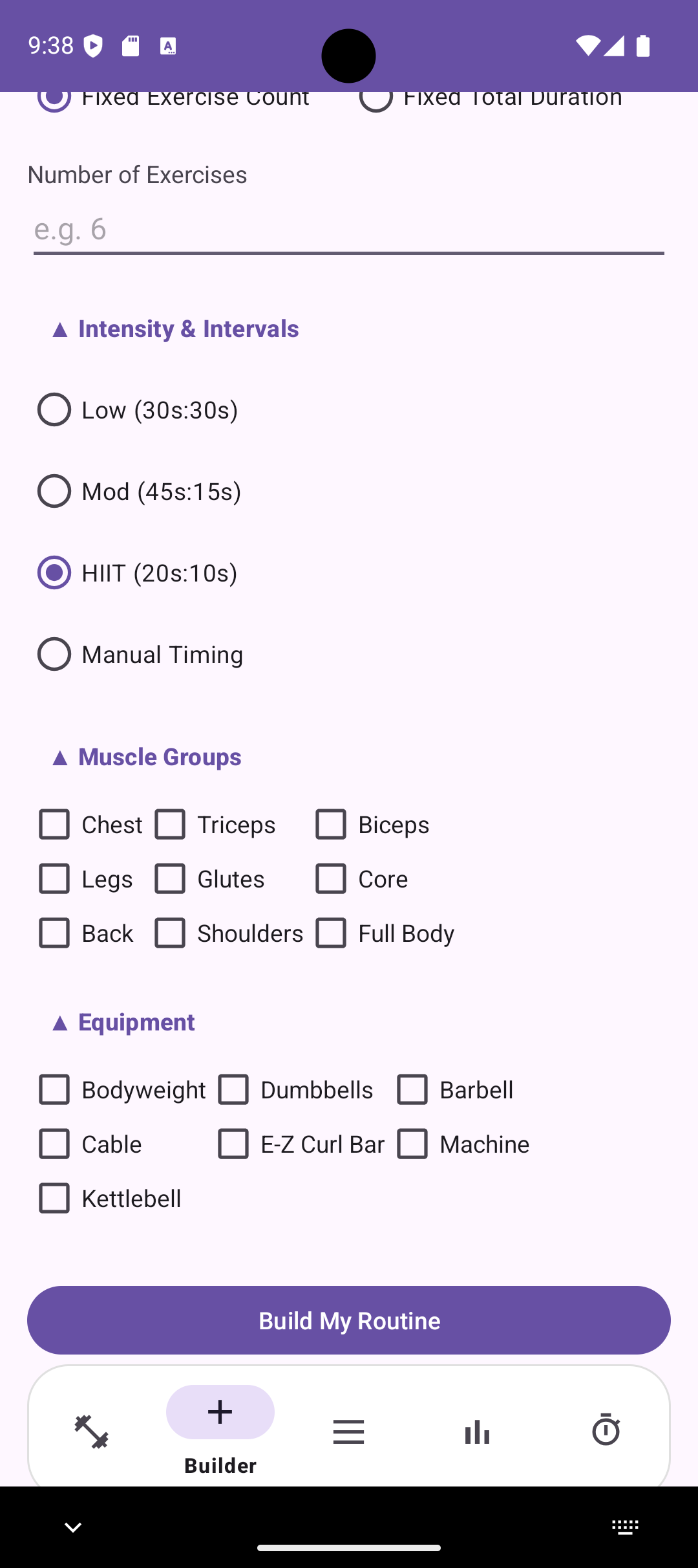 Workout Builder 1